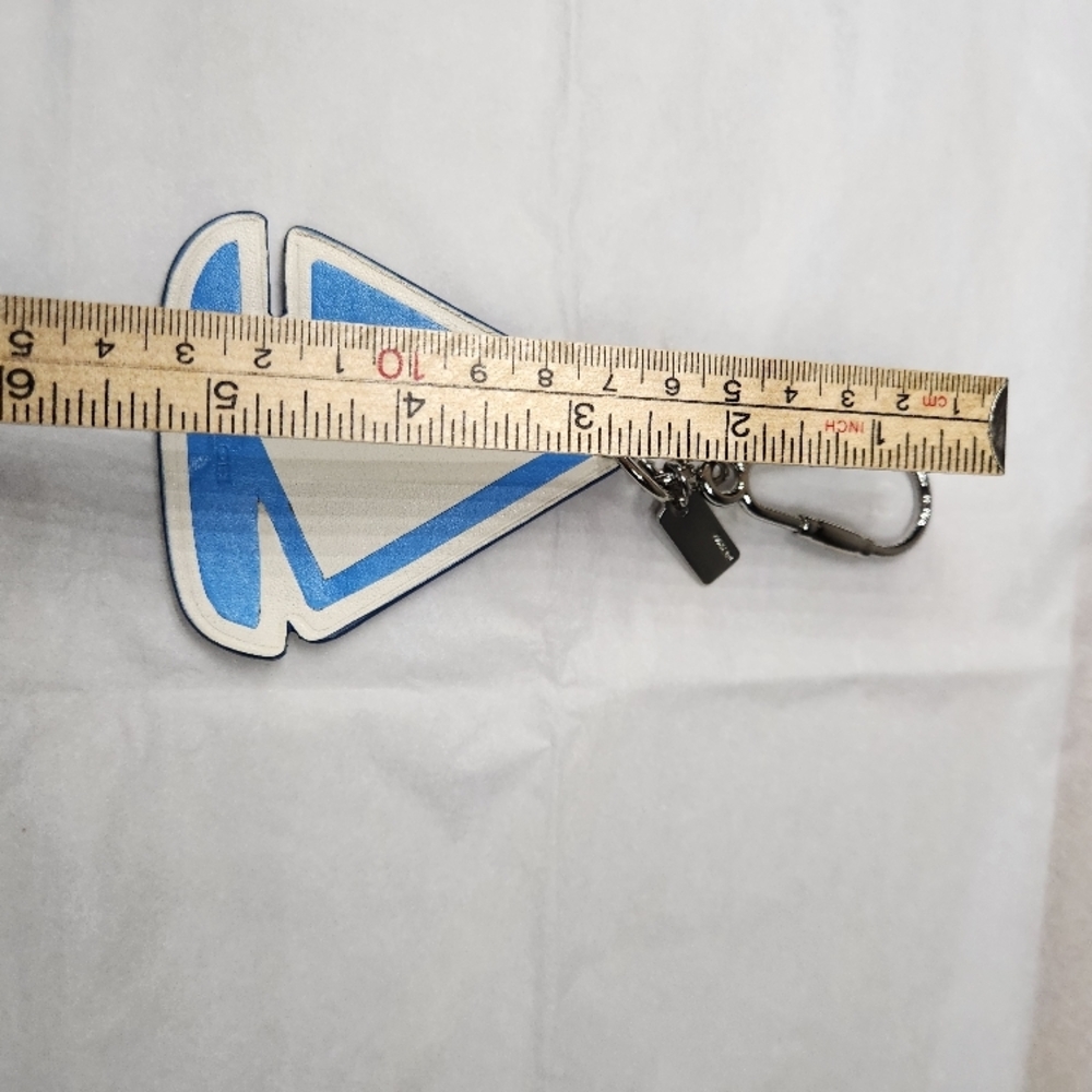 COACH Sailboat Leather Keychain - Blue & White - Picture 5 of 5